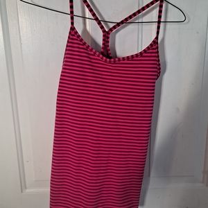 Nike Dri Fit pink purple stripe tank top